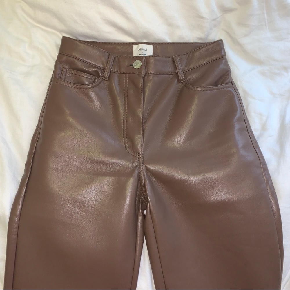 Aritzia Wilfred The Melina Pant Caramelized Walnut Size 0 Short - Picture 3 of 10